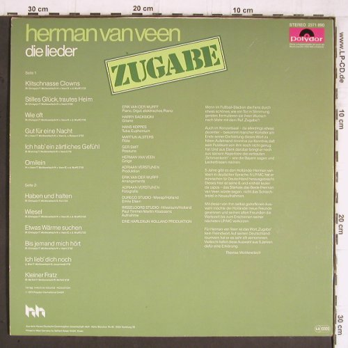 Van Veen,Herman: Die Lieder Zugabe, Polydor(2371 890), D, 1978 - LP - Y5754 - 5,00 Euro