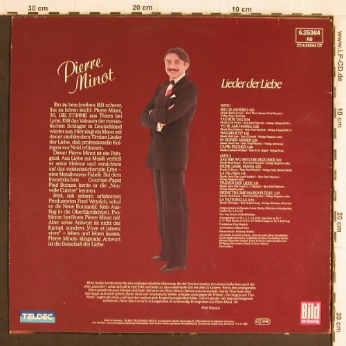 Minot,Pierre: Lieder der Liebe, Teldec BILD(6.25364 AS), D, 1982 - LP - Y5997 - 6,00 Euro