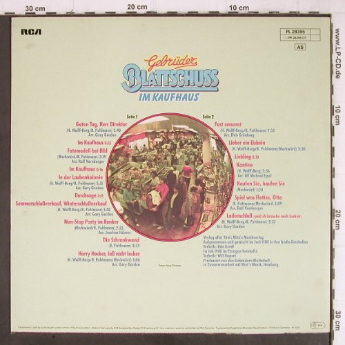 Gebrüder Blattschuss: Im Kaufhaus, RCA(PL 28395), D, 1980 - LP - Y9040 - 4,00 Euro