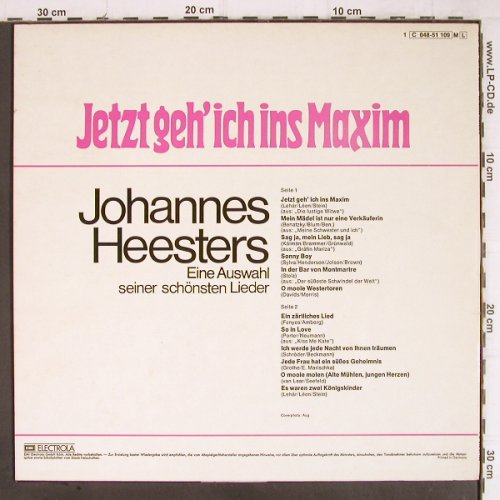 Heesters,Johannes: Jetzt geh' ich ins Maxim, EMI(C 048-51 109 M), D,  - LP - Y9064 - 5,00 Euro