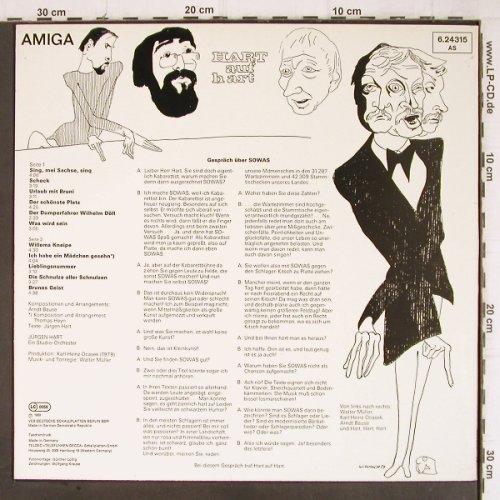 Hart,Jürgen: Sing, mei Sachse, sing, Amiga(6.24315 AS), D/DDR, 1980 - LP - Y9065 - 5,00 Euro