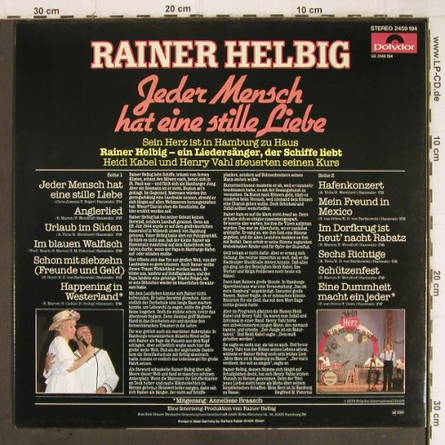 Helbig,Rainer: Jeder Mensch hat eine stille Liebe, Polydor(2459 194), D, 1979 - LP - Y9093 - 5,00 Euro