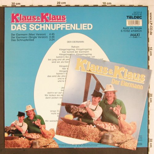 Klaus & Klaus: Der Eiermann*2+1, +7" Single, Teldec(6.20979 AE), D, 1988 - 12inch - Y9166 - 4,00 Euro