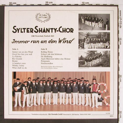 Sylter Shanty-Chor: Immer ran an den Wind, m-/vg+, Akis-TonSt./Teldec(66.24280), D,  - LP - Y9312 - 6,00 Euro