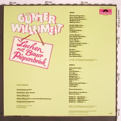 Willumeit,Günter: Lachen mit Bauer Piepenbrink, Polydor(2459 174), D, 1976 - LP - Y9469 - 5,00 Euro