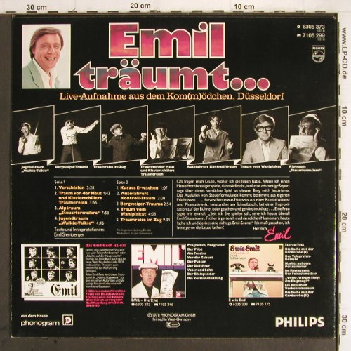 Steinberger,Emil:&nbsp;Emil Träumt..., Live Aufnahmen, Philips (6305 373), D, 1978 Typ:&nbsp;LP Best.-Nr.:&nbsp;Y9476 Preis:&nbsp; 3,00 Euro