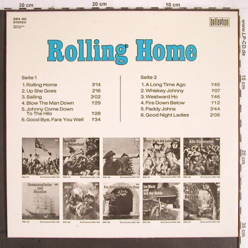 Rolling Home:&nbsp;Same 12 Tr., Bellaphon (BWS 384), D, 1973 Typ:&nbsp;LP Best.-Nr.:&nbsp;Y9563 Preis:&nbsp; 5,00 Euro