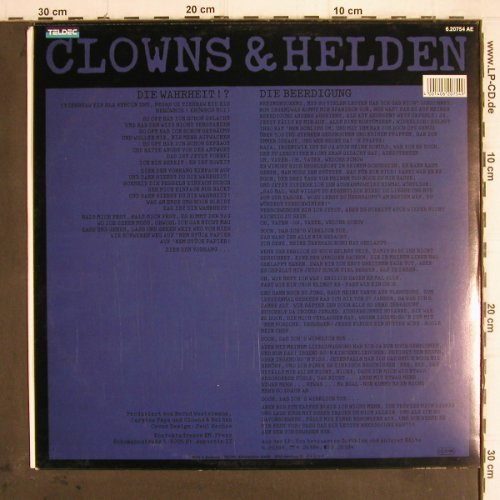 Clowns & Helden:&nbsp;Die Wahrheit !?/ Die Beerdigung, Teldec (6.20754 AE), D, 1987 Typ:&nbsp;12" Best.-Nr.:&nbsp;Y9720 Preis:&nbsp; 3,00 Euro