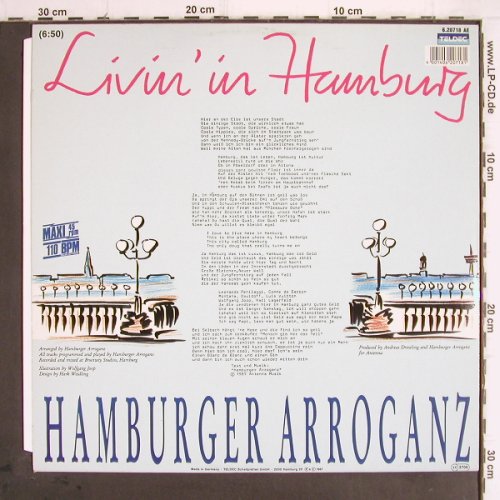 Hamburger Arroganz:&nbsp;Livin'In Hamburg*2, Teldec (6.20718 AE), D, 1987 Typ:&nbsp;12" Best.-Nr.:&nbsp;Y9816 Preis:&nbsp; 4,00 Euro