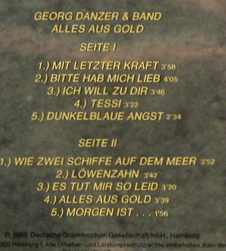 Danzer,Georg: Alles aus Gold, Polydor(827 449-1), D, 1985 - LP - Y9902 - 6,00 Euro