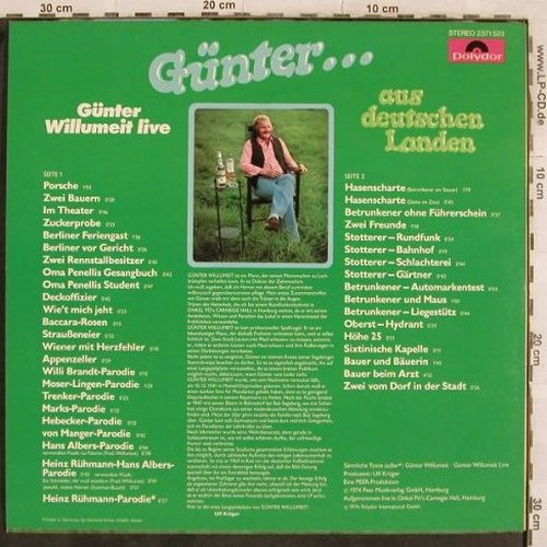 Willumeit,Günter:&nbsp;aus Deutschen Landen-Live Onkel Pö, Polydor (2371 523), D, 1974 Typ:&nbsp;LP Best.-Nr.:&nbsp;Y9955 Preis:&nbsp; 6,00 Euro