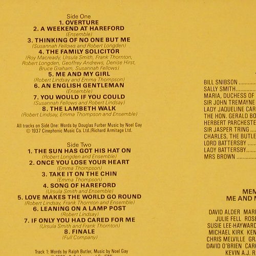 Me And My Girl: The Lambeth Walk Musical, EMI(EJ 24 0301 1), UK, 1985 - LP - E5499 - 6,00 Euro