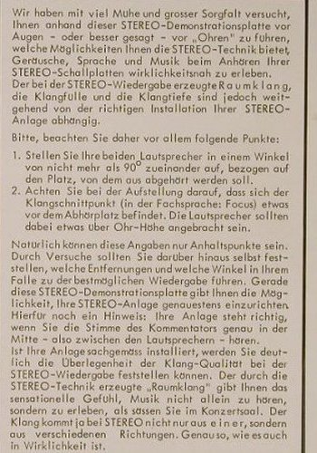 V.A.Stereo-Demonstration: Klangeffekte bei d. Wiedergabe..., Philips(88 143 DY), NL,  - LP - E9024 - 5,00 Euro
