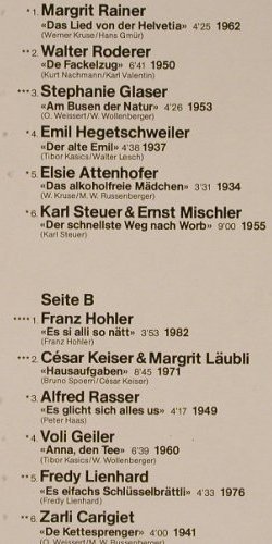 V.A.Us 50 Jahr Schwyzer Cabaret: Erfolgr. Chansons + Sketche Folge 1, Gold Sound(11 186), CH, 1984 - LP - F1707 - 9,00 Euro