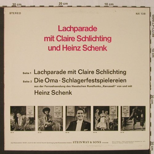 Schlichting,Claire & Heinz Schenk: Lachparade, Decca(NX 138), D,  - LP - F4184 - 4,00 Euro