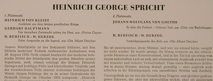 George,Heinrich: Wort+Stimme, Kleist,Goethe..., Telefunken(PLB 6128), D,  - 10inch - F5449 - 6,00 Euro