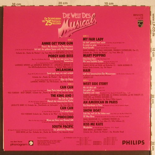V.A.Die Welt des Musicals: Ein Doppelalbum m.25 Erfolgsmelod., Philips(6612 076), D, 1975 - 2LP - F6016 - 6,00 Euro