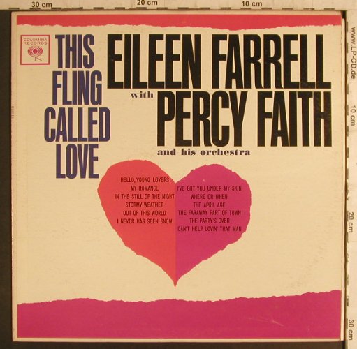 Farrell,Eileen with Percy Faith: This Fling Called Love, Columbia(CL 1739), US,  - LP - F6927 - 9,00 Euro