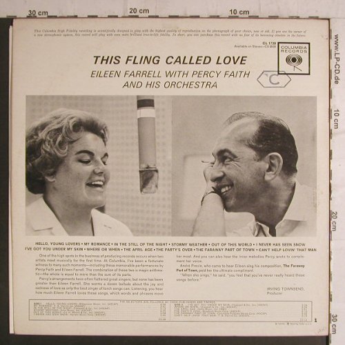 Farrell,Eileen with Percy Faith: This Fling Called Love, Columbia(CL 1739), US,  - LP - F6927 - 9,00 Euro