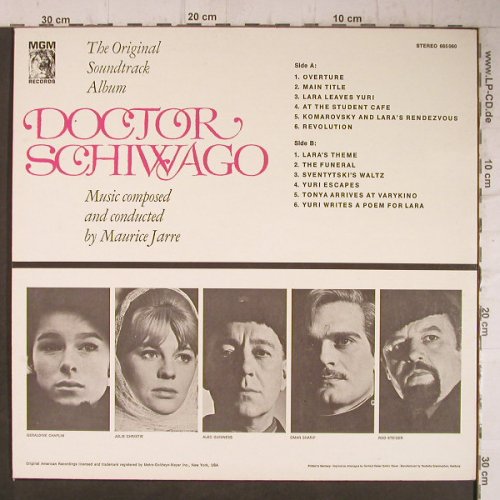 Doctor Schiwago: Music By Maurice Jarre, Ri, MGM(665 060), D, 1966 - LP - F7708 - 5,00 Euro