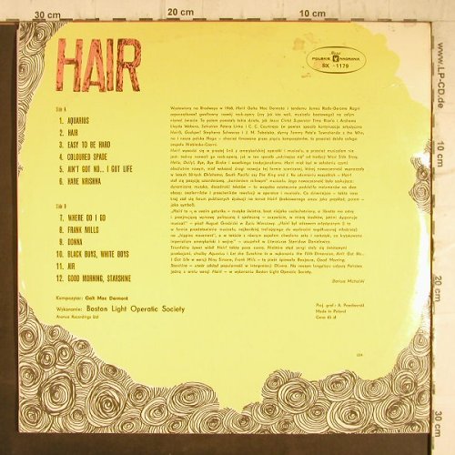Hair: Boston Light Operatic Society, Muza(SX 1179), PL,  - LP - F8754 - 5,00 Euro