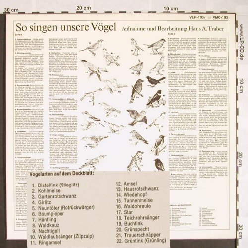 So Singen unsere Vögel: Folge1 ,32Tr. Hans A.Traber, VLP(VLP 103), D, Mono,  - LP - F9713 - 5,00 Euro