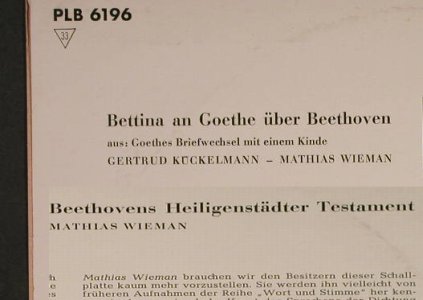Bettina an Goethe über Beethooven: Beethovens HeiligenstädterTestament, Telefunken(PLB 6196), D, m-/vg+,  - 10inch - H1104 - 4,00 Euro