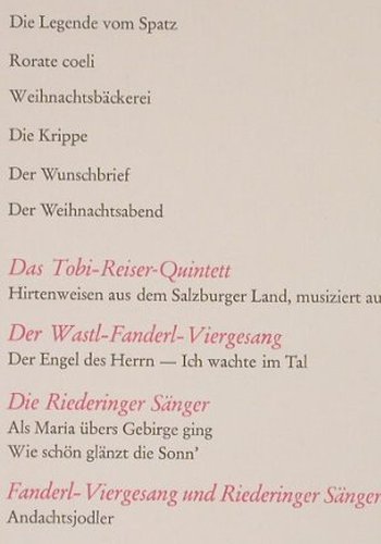 Waggerl,Karl Heinrich: Advent-Tobi Reiser..Fanderl-Vierges, Christophorus(CLP 72 110), D,  - 10inch - H3573 - 6,00 Euro