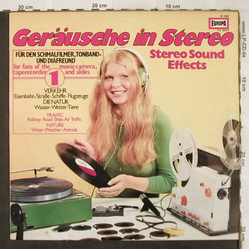 Geräusche in Stereo: 1 - Verkehr / Natur, Europa(E 1008), D, 1973 - LP - H3656 - 5,00 Euro