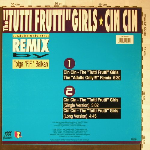 Tutti Frutti - Girls: Cin Cin *3,Adults Only rmx,TolgaFFB, Edelton(EDL 2533-0), D, 1990 - 12inch - H5552 - 4,00 Euro