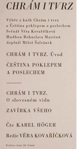 Eisner,Pavel: Chram i tvrz, Supraphon(1 18 1157 G), CZ,spoken, 1971 - LP - H581 - 9,00 Euro