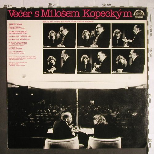 Vecer s Milosem Kopeckym: Osobni Vyznani...(Supralong), Supraphon(1218 0453 X-F), CZ,spoken, 1981 - LP - H585 - 6,50 Euro