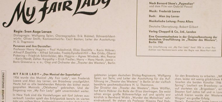My Fair Lady: Origin.Theater d.Westens(Plakat), Philips(S 08 644 L), D, Mono,  - LP - H6444 - 6,00 Euro