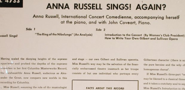 Russell,Anna: Sings Again ?, Columbia,Mono(ML 4733), US, 1972 - LP - H6625 - 5,00 Euro