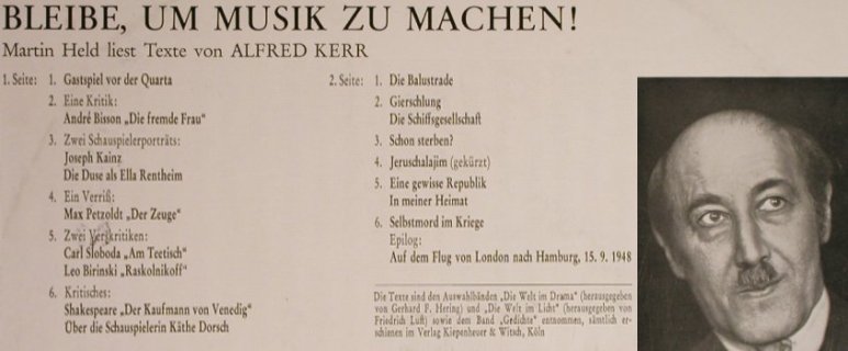 Kerr,Alfred: Martin Held liest Texte von, Telefunken(TSC 13 417), D, m-/vg+,  - LP - H8982 - 5,50 Euro