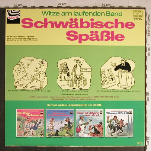 von der Achel,Hans, Neckar-Musikant: Schwäbsche Späßle,Witze am lauf..., Zebra(91.503), D, 1977 - LP - H9004 - 5,00 Euro