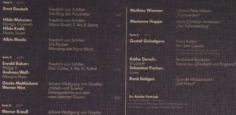 V.A.Grosse deutsche Schauspieler: Szenen und Monologe, Box Booklet, Eurodisc(26 345 XFW), D, 1978 - 3LP - H9159 - 7,50 Euro
