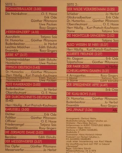 Schwarzer Jahrmarkt: Revue der Stunde Null,G.Neumanns, Philips(6305 259), D, Foc, 1975 - LP - H9648 - 6,00 Euro