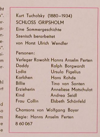 Tucholsky,Kurt: Schloss Gripsholm, Horst U.Wender, Litera(8 60 067), DDR, 1970 - LP - H9802 - 5,50 Euro