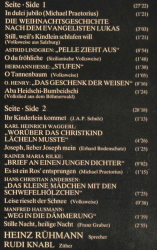 Rühmann,Heinz:&nbsp;Weihnachten mit,in Musik u.Dichtung, Orfeo (S 037821), D, 1982 Typ:&nbsp;LP Best.-Nr.:&nbsp;V128 Preis:&nbsp; 6,00 Euro