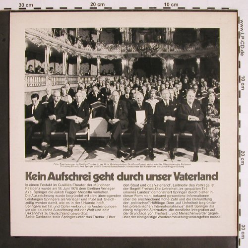 Springer,Axel: Kein Aufschrei geht d. u.Vaterland, (AS1-A), D, 1976 - LP - V1883 - 5,00 Euro