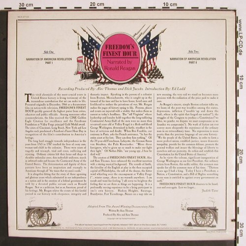 Reagan,Ronald - Narrated by: Freedom's Finest Hour, MCA (MCA-37 122), US, co, 1981 Typ: LP Best.-Nr.: V1934 Preis: 7,50 Euro