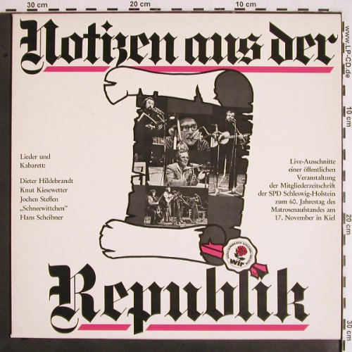 V.A.Notizen aus der Republik: Live-Ausschnitte einer öffentlichen, WIR (66.21772-01), D, 1978 Typ: LP Best.-Nr.: V1942 Preis: 12,50 Euro