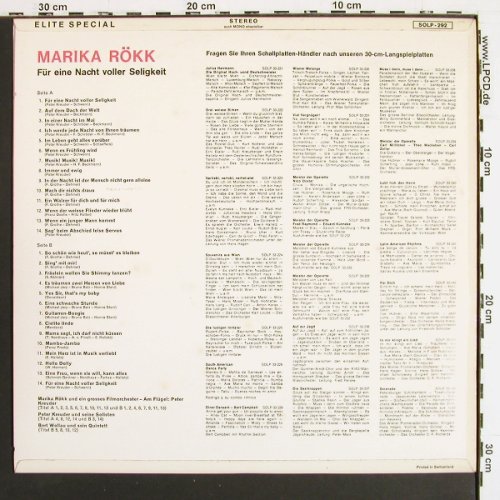 R&ouml;kk,Marika: F&uuml;r eine Nacht voller Seligkeit, Elite (s/w Cover)(SOLP-292), CH,  - LP - V7417 - 6,00 Euro