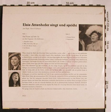Attenhofer,Elsie: singt und spricht, stoc, Opera(3421), D, Mono,  - 10inch - X1139 - 20,00 Euro