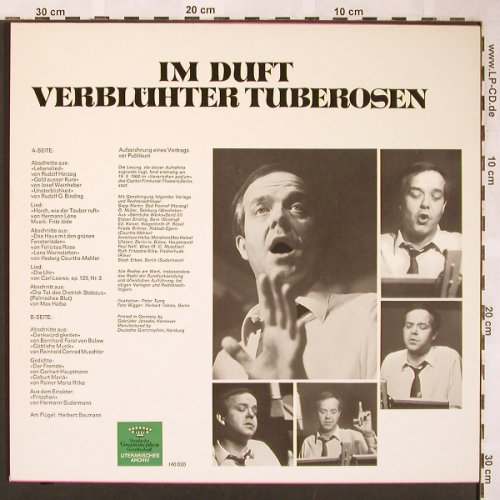 Wigger,Stefan: Im Duft Verblühter Tuberosen, D.Gr. Literatur(140 030), D, 1968 - LP - X1609 - 12,50 Euro