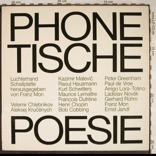 V.A.Phonetische Poesie: Velemir Chlebnikov...Ernst Jandl, Luchterhand/ Franz Mon(F 60 379), D, m-/vg+,  - LP - X1808 - 50,00 Euro