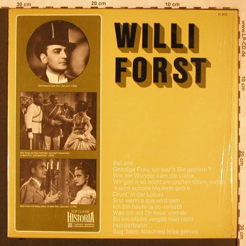 Forst,Willi: Same - hist. Aufnahmen, Historia(H 610), D,  - LP - X1903 - 5,50 Euro