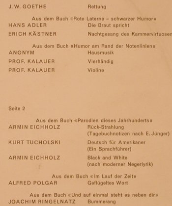 Schenk,Otto: Nicht Ernst Zu Nehmen,liestParodien, WM Produktion(WM 20 002), CH, stoc,  - LP - X2410 - 6,00 Euro