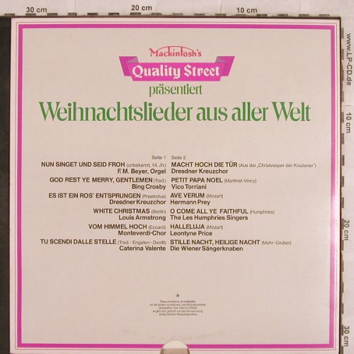 Mackintosh Quality-Street: Weihnachtslieder a.aller Welt, Decca(66.21 244), D,  - LP - X318 - 6,00 Euro